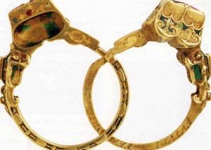 Gimmel ring, Unassembled, Gold and Ruby Gimmel ring, Unassembled, Gold and Ruby