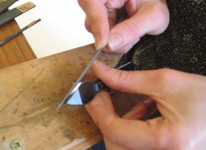 Filing curve into the punch