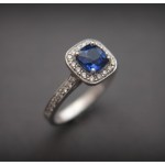 Halo Sapphire Diamond Ring